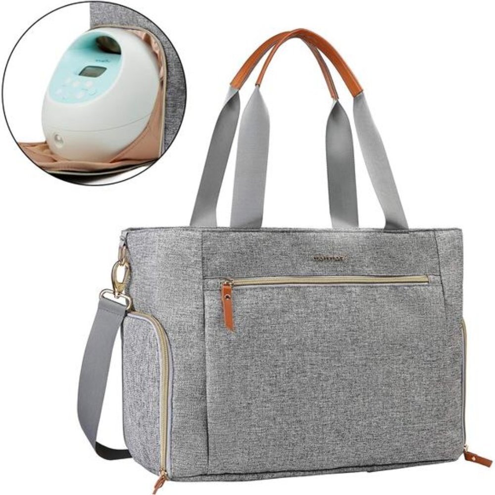 Stylish Diaper Tote Breast Pump Bag 15in Laptop Sleeve